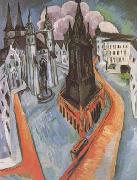 Ernst Ludwig Kirchner The Red Tower in Halle (mk09) USA oil painting artist